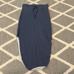 FRANK & EILEEN Sz S Small Donegal Unforgettable Skirt Midi Triple‎ Fleece Blue